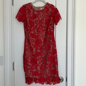 Dress the Population Red Lace Dress Size Small
